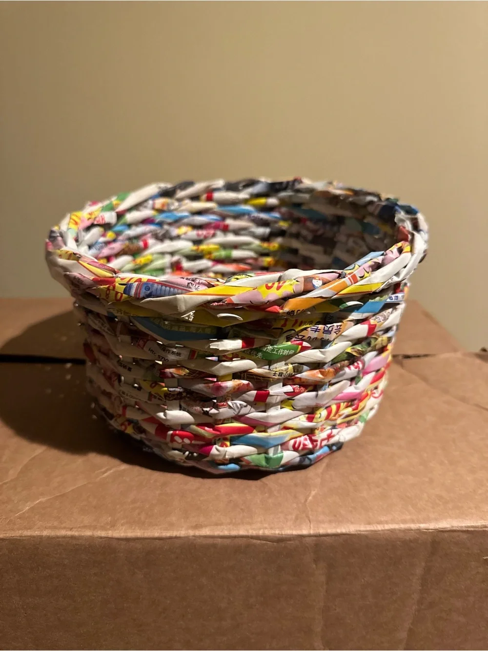 Handwoven Colorful Paper Basket